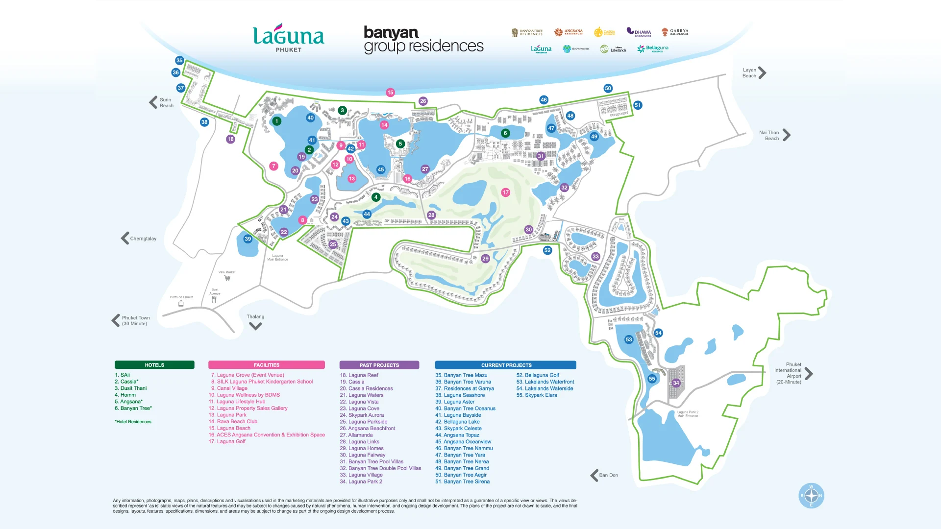 Laguna Phuket: общая схема курортного района, сентябрь 2026
